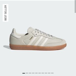 Adidas sambas Aluminium / Chalk White /Wonder Beige women’s size 6.5.